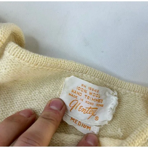 Vintage Wool Felted Yarn Country Floral Mini Micro Sweater Dress - Picture 3 of 11